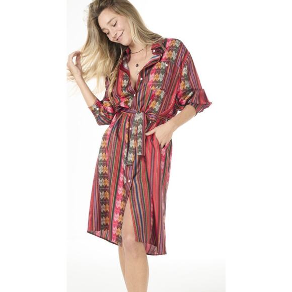 La Prestic Ouiston Pretty Mom Silk Shirt Dress in Mexico 2 M